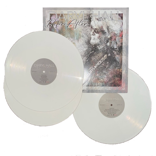 A product image featuring two white vinyl records labeled 'Daryl Hall - BeforeAfter' along with acd case and cover art.